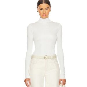 L'Academie Marianna Syndi Knit Top Ivory White Turtleneck Sweater Revolve L